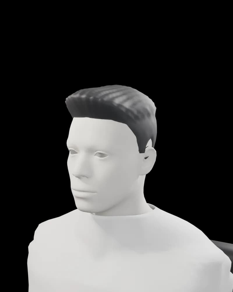 Gipsen hoofd met een quiff, uit de configurator